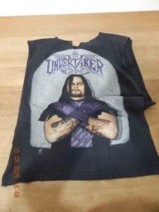 Vintage 1996 WWF Undertaker Huge Graphic Shirt SIZE LARGE CUT OFF SLEEVES - Picture 1 of 3