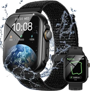 Smartwatch Damen Herren mit Telefonfunktion Armbanduhr für iPhone Samsung Huawei - Bild 1 von 9
