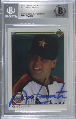 Auténtico automático BAS 1990 cubierta superior Ken Caminiti #122 BGS Foto 1 de 2