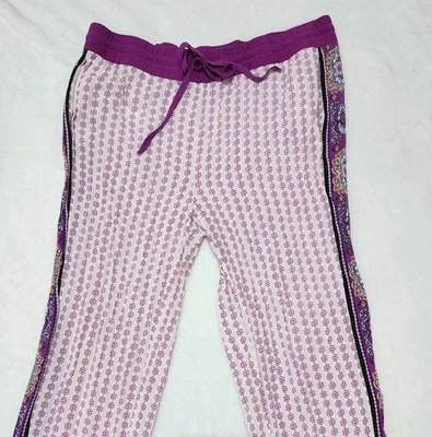 Pantalones de salón con estampado morado y blanco M/L Foto 1 de 4