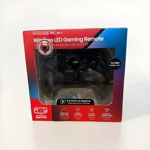 Press Play Wireless LED Gaming Remote For Nintendo Switch ๐ฎ Black ~ New - Picture 1 of 2