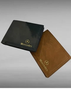 Mercedes Leather Wallet for Men Bifold RFID Slim Genuine Leather VIP Design - Picture 1 of 10