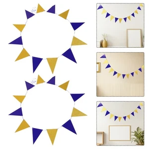 3 Pezzi Bandiera Triangolo Festa Striscione Decorativo Compleanno da Appendere Decorazioni - Foto 1 di 12