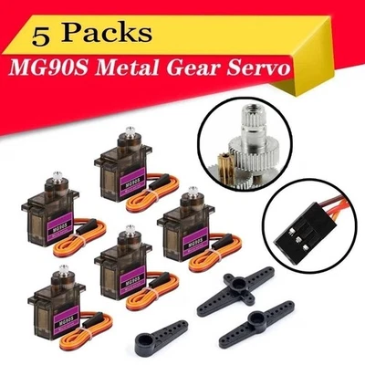 5x MG90S Metal Gear High Speed Micro Servo 9g Für RC Helicopter Boat Auto DHL - Bild 1 von 4