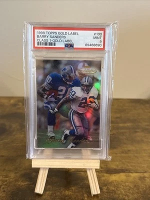 🔥1998 Topps Gold Label Class 1 #100 Barry Sanders Lions HOF PSA 9🔥 - Image 1 of 2