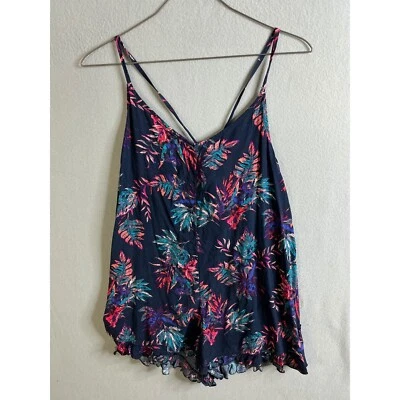 Roxy Romper Women's Small Floral Print Sleeveless Casual Summer Beach - Image 1 of 4