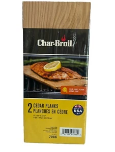 Paquete de 2 tablones para asar cedro Char Broil de 5" x 11" x 3/10" hechos en EE. UU. - Imagen 1 de 2
