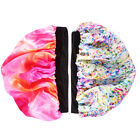 2x Satin-Kappe elastisch Haar-Turban für Haarausfall & -pflege, versch. Farben