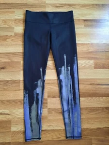Alo Yoga Leggings Black With Paint Stripes Womens Sz S - Picture 1 of 8