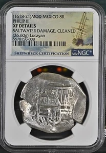 Lucayan Beach Wreck 8 Reale Mexico NGC XF Details Rare Treasure shipwreckcoins - Picture 1 of 6