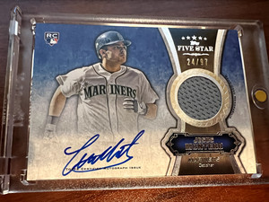 2010 Topps Five Star On-Card Auto Jersey Rookie Jesus Montero Mariners #'d 24/97
