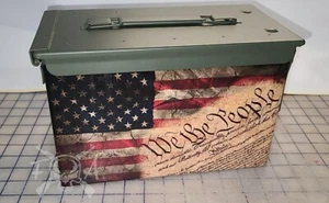 Distressed We The People Bandera Americana Munición Caja Envoltura Vinilo Calcomanía Adhesivo Set - Imagen 1 de 2