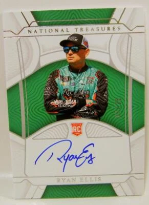 RYAN ELLIS RC #7 /25 AUTO ON CARD NASCAR PANINI NATIONAL TREASURES 2022 - Image 1 of 2