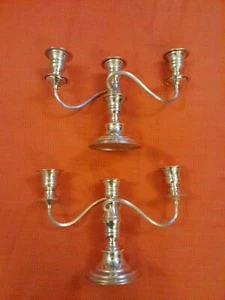 Antique Candelabras Silver Over Brass - Picture 1 of 3