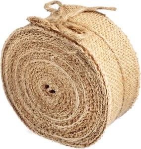 Natural Burlap Ribbon 2.5" Wide x 10 Yards Rustic No Wire, 100% Jute NEW - Picture 1 of 8