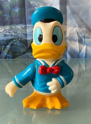 VINTAGE WALT DISNEY DONALD DUCK COIN BANK PIGGY BANK 6" HARD RUBBER 1960s or 70s - Image 1 of 4