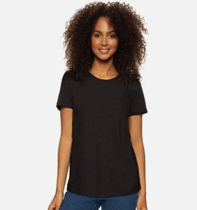 Felina Damen Rundhalsausschnitt Jersey Slub Kurzarm T-Shirt (schwarz, Small) Neu mit Etikett - Bild 1 von 2