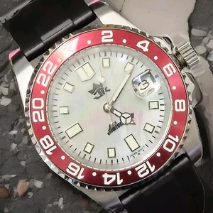 40mm Watch Dive Bezel SS Automatic Watch 24 Jewel Pearl Dial Seiko Movement - Picture 1 of 7