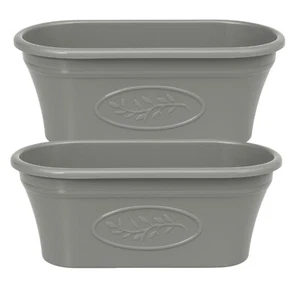 Maceta de plástico gris 38 cm caja de ventana maceta rectangular resistente a la intemperie - Imagen 1 de 14