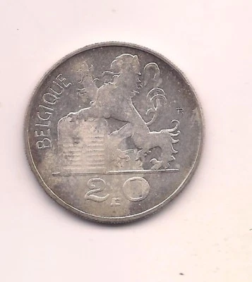 1954 Belgium Silver 20 Francs--Rare "BELGIQUE" Variety !! - Image 1 of 2