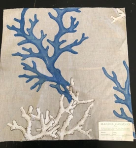 MANUEL CANOVAS Atoll in Ocean Blue 17 x 17 3/4" Nautical Fabric Sample - Picture 1 of 3
