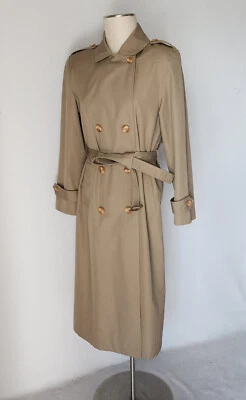 Vintage Forecaster Of Boston Double Breasted Trench Coat Belt Khaki Women's 7/8 - Image 1 of 4