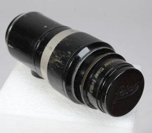 1933 LEITZ EFERNKUP ELMAR 13.5CM F/4.5 LENS BLACK CAPS, CLEAR GLASS M39 LTM - Picture 1 of 10