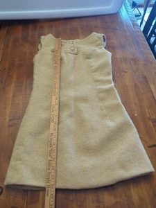 Vintage Yellow Child's Dress Wool Homemade? Altered Zip Up Retro - Picture 1 of 7