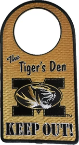 NCAA Missouri Tigers Den KEEP OUT Door Sign Hanger Dorm Hotel Bed Room Office - Picture 1 of 3
