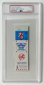1976 ALCS Game 5 Ticket Chris Chambliss Walk-Off Home Run PSA 3. New Case!