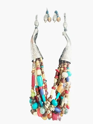 BAJALIA International Multi Color Beaded Boho Necklace and Earring Set - Изображение 1 из 4