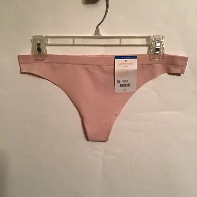 Warner's Cloud 9 Pink Smooth Invisible Look Thong Panty Womens Size XL/8 New - Image 1 of 4