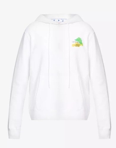 OFF WHITE Felpa con cappuccio stampa grafica BIANCA SPORCA taglia extra large nuovissima ORIGINALE IMBALLO ORIGINALE £650 #W9