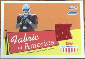2003 All American Fabric Of America Chris Simms FA-CS Tampa Bay Buccaneers - Picture 1 of 2