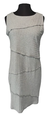 Neon Buddha Sleeveless Layered Tank Dress Small Gray Artsy Hipster New Money - Image 1 of 4