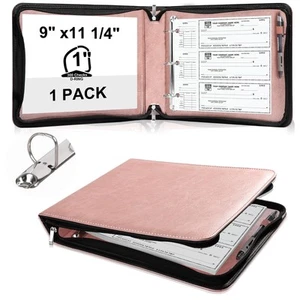 3 Rings Check Binder with Zipper PU Leather 1 Inch D Ring Business Check Hold... - Bild 1 von 7