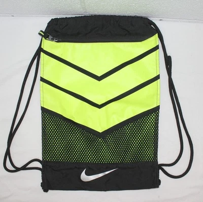 Nike Drawstring Bag Gym Sack Workout BA5250 Yellow Chevron TRAIN LIKE ONE - okay - Image 1 of 4