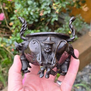Chinese Antique Bronze Censer Foreigners Censer Ming Dynasty Superb Patina - Picture 1 of 17