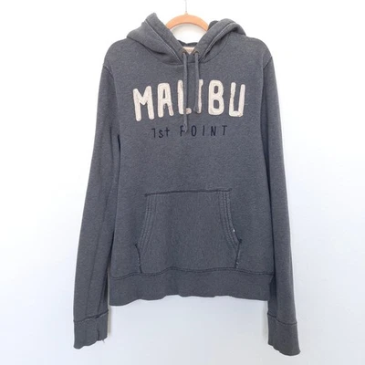 Sudadera con Capucha Y2K Hollister Para Hombres Talla L Gris Malibú Gráfico Pullover Surf Patín Informal Foto 1 de 4