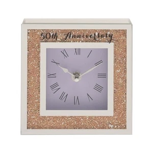 Widdop 50th Wedding Anniversary Gift Crystal Border Mantel Clock Home Accessory - Picture 1 of 3
