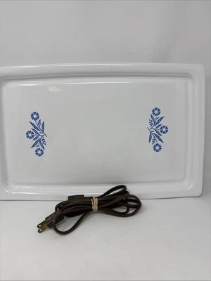 Bandeja de calentamiento eléctrica para servir Corning Ware azul aciano plato caliente y cable Foto 1 de 4