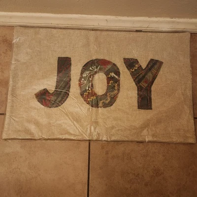 全新 Pottery Barn Joy 拼布 腰部 圣诞枕头 保护套 冬季 梦想 — 第 1/4 张图片