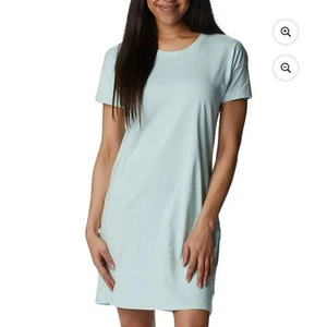NWT Columbia Park T-Shirt Dress Women’s XL Blue Cotton Blend Casual Lounge 683T - Picture 1 of 9