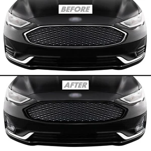 Superposición cromada Delete Blackout para Ford Fusion 2019-2020 borde de parrilla exterior - Imagen 1 de 3