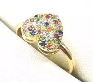 Damen Ring Brillant Diamanten Multicolor Saphir echtes 750 Gelbgold 18KT,Neu°. - Bild 1 von 14