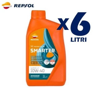 OLIO MOTORE REPSOL SMARTER SYNTHETIC 4 TEMPI 10W-40 6 LITRI SINTETICO MOTO SPORT - Foto 1 di 5