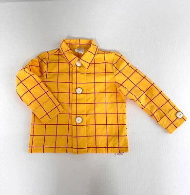 Древесина желтый и красный клетку рубашка белые кнопки костюм игрушка история размер 4T - Изображение 1 из 4