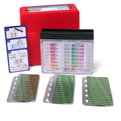 POOL TOTAL Pooltester ''PRO+'' Chlor, Brom, Alkalinität + pH-Wert Schwimmbad Test Analyse