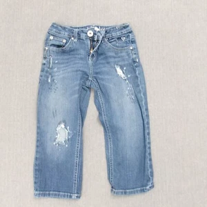 Capri Jean Pants Girls Justice Size 10 Regular I Love Justice Jeans Holes Jewels - Picture 1 of 12