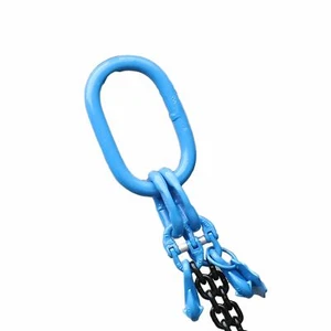 Cadena de elevación de 2 patas cabestrillo con gancho Clevis agarre 1 metro 8 mm cadena WLL 2,8 toneladas - Imagen 1 de 2